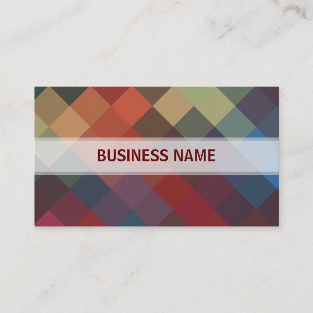 Multi Colors Diamond Seamless Pattern 4 Business Card (Front)