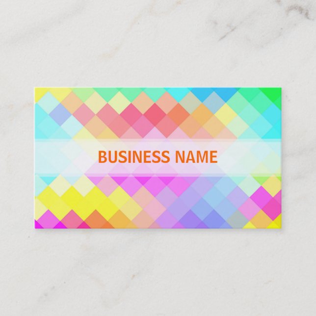 Multi Colors Diamond Seamless Pattern Business Card (Front)