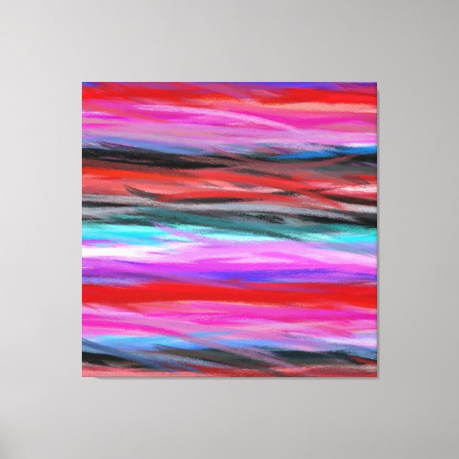 Multi Colors Modern Abstract Art Painting 5 Canvas Print (Front)