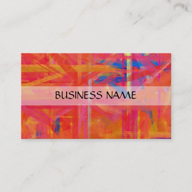 Multi-colors Painting Abstract Art 4 Business Card (Front)