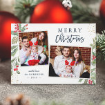 Multi Colors Winter Berries Christmas Family Photo Holiday Card<br><div class="desc">Send your Christmas wishes/message with this Winter Mistletoe Botanical Photo Cards that feature Watercolor Floral and Berries with a little Gold Confetti to highlight your greeting message.</div>
