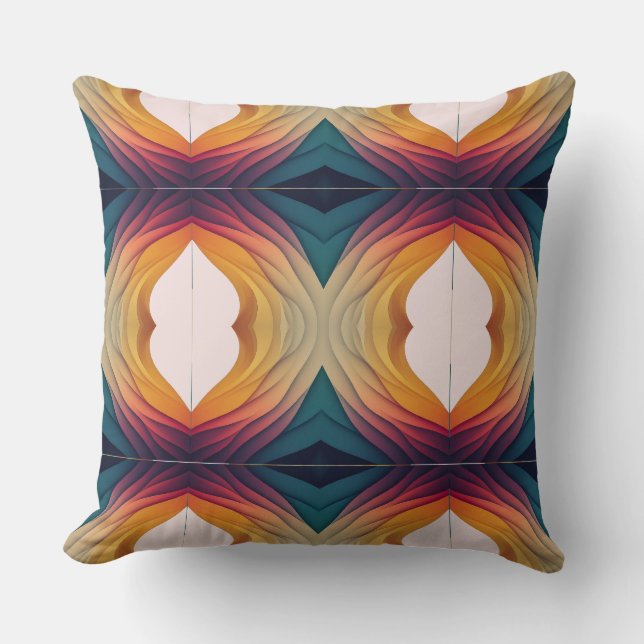 MULTI COLOUR DESIGN  THROW PILLOW (Front)