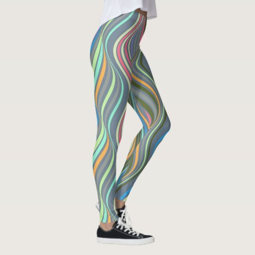 multi colour line design  leggings