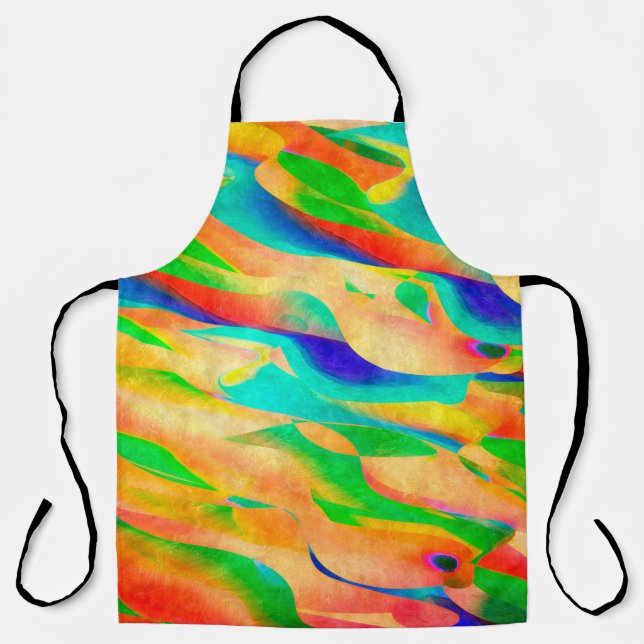multi colour paint art abstract wallpaper backgrou apron (Front)