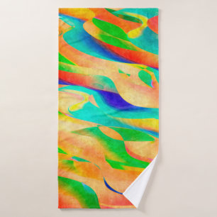 multi colour paint art abstract wallpaper backgrou bath towel