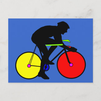 Multi coloured bicycle bike t-shirt postcard