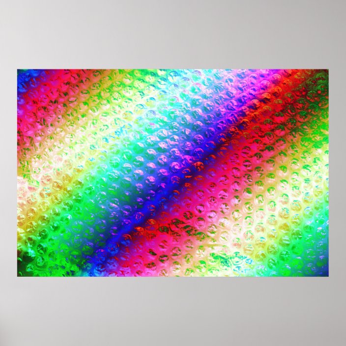 Multi coloured bubble wrap poster 