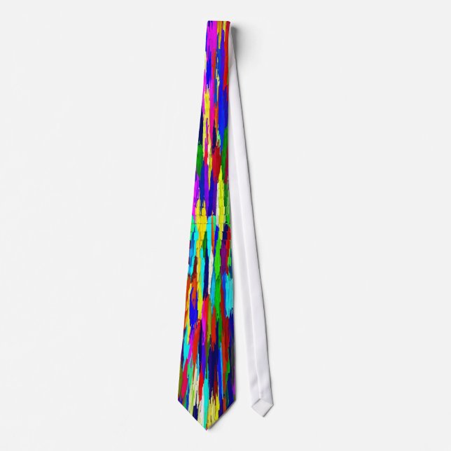 Multi-Coloured Crystals Pattern Neck Tie (Front)