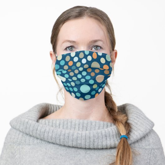 Multi coloured dots adult cloth face mask (Worn)