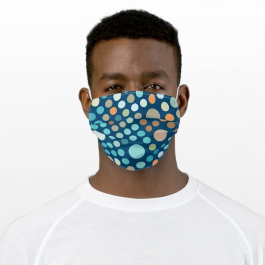 Multi coloured dots adult cloth face mask (Worn)