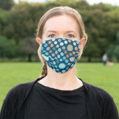 Multi coloured dots adult cloth face mask (Outside)