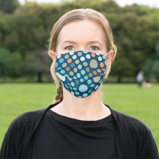 Multi coloured dots adult cloth face mask (Outside)