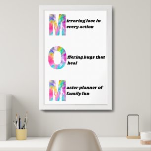 Multi-Coloured MOM Acronym Wall Art Mother's Day