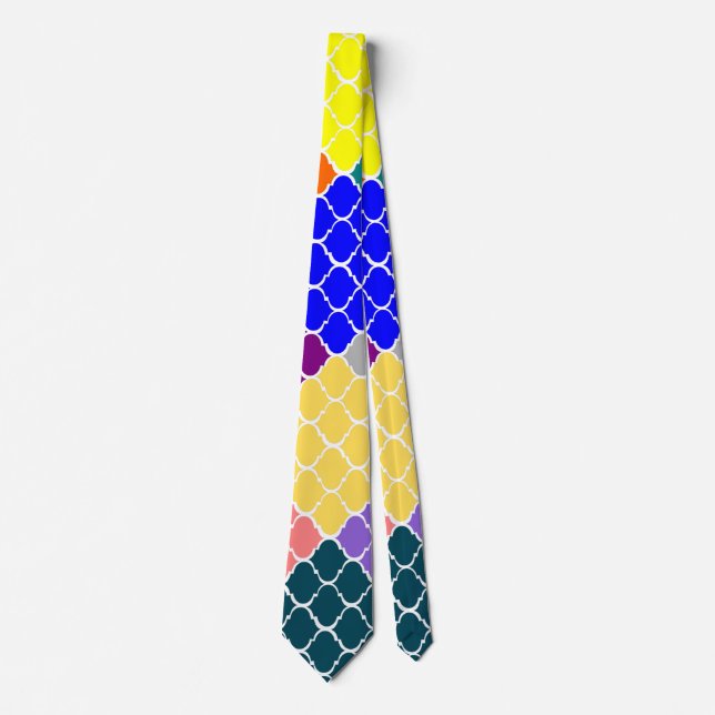 Multi Coloured Moroccan Design Neck Tie (Front)