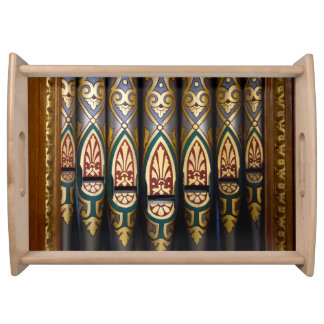 Multi-coloured organ pipes serving tray