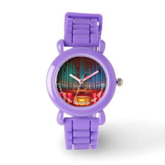 Multi-coloured organ pipes watch