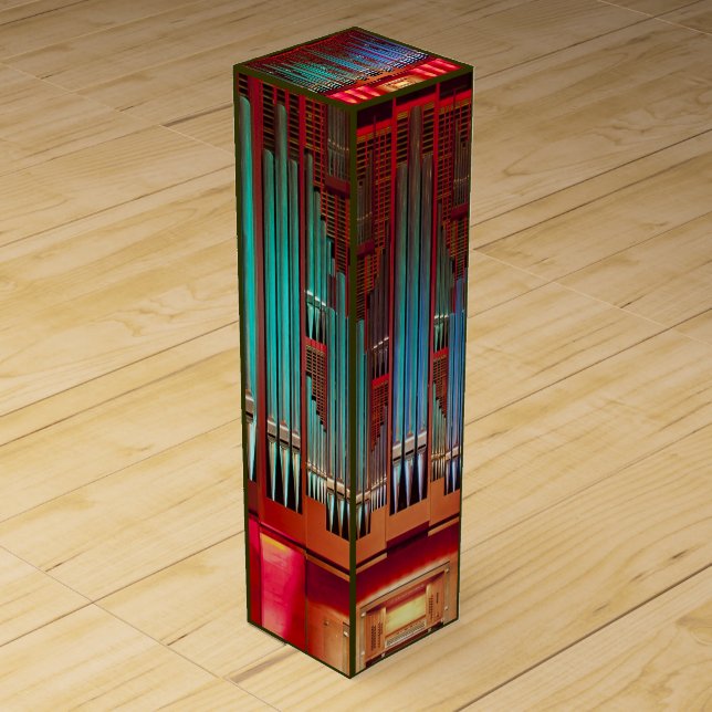 Multi-coloured organ pipes wine gift box (Front)
