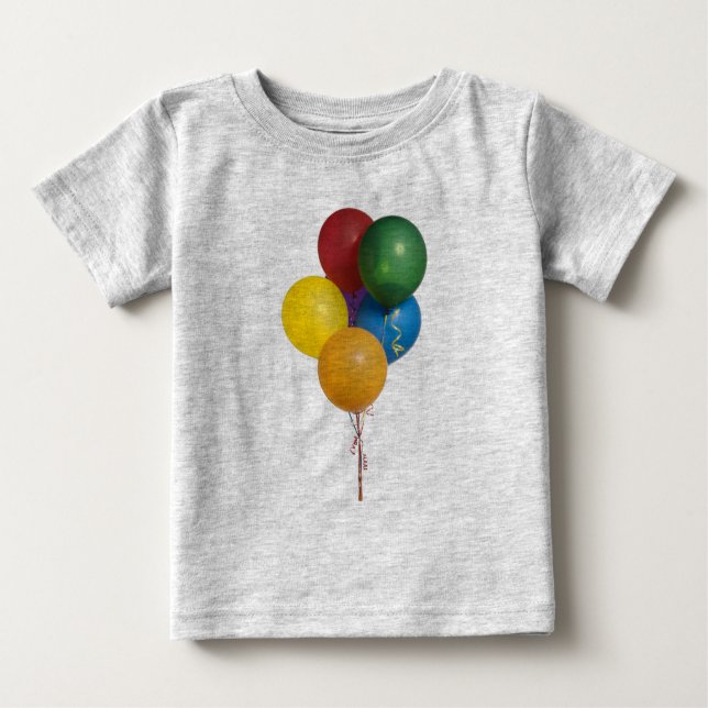 Multi Coloured Party Balloons Baby T-Shirt (Front)