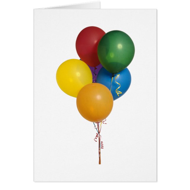 Multi Coloured Party Balloons Cards (Front)