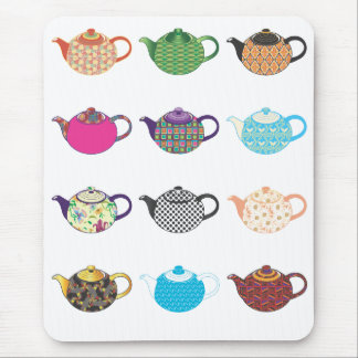 Multi-coloured Tea Kettles Mouse Pad