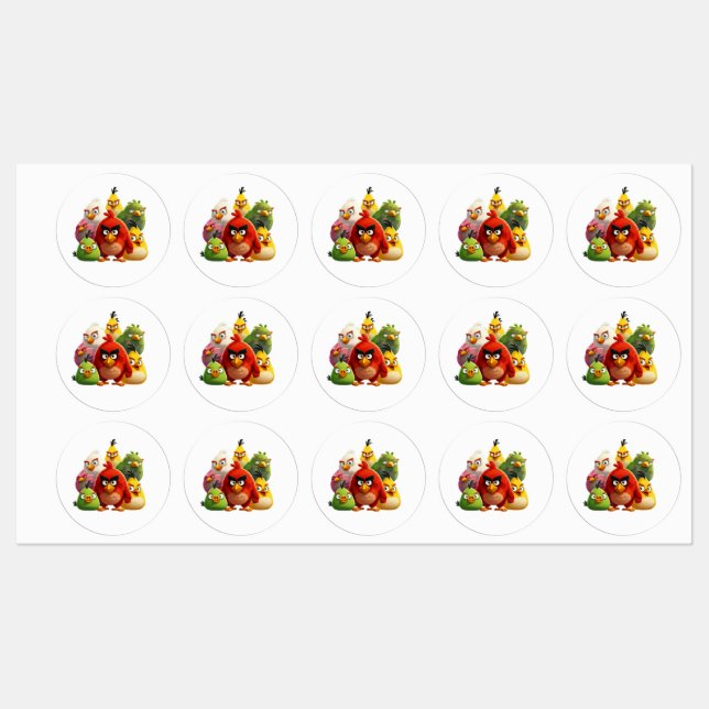 Multi Colours Anagry  Birds Labels (Sheet)