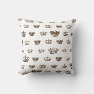 Multi Crowns Throw Pillow