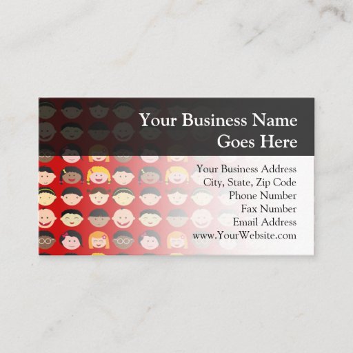 Customizable Multi-Cultural Children Business Cards