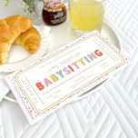Multi Dot Babysitting Gift Voucher Card<br><div class="desc">This babysitting gift voucher design features a colorful dot design. The "babysitting" heading is an image that cannot be edited. All of the other text is fully editable. For more advanced customization of this design,  simply select the "Customize It" button above.</div>