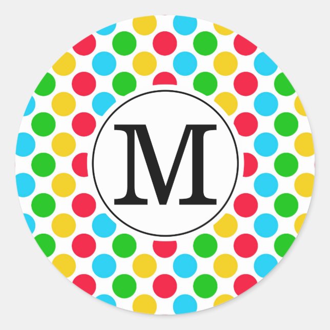 Multi Dot Custom Monogrammed Golf Colorful Sticker (Front)