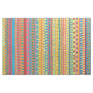 Rainbow Plaid Fabric Bright Colorful Stripes