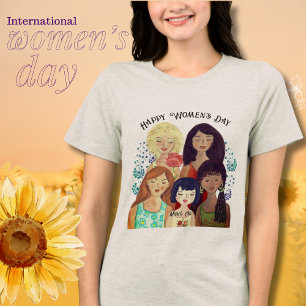 Multi-ethnic woman characters IWD T-Shirt Tri-Blend Shirt