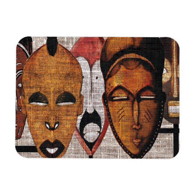 Multi Face Tribal Photo Magnet (Horizontal)