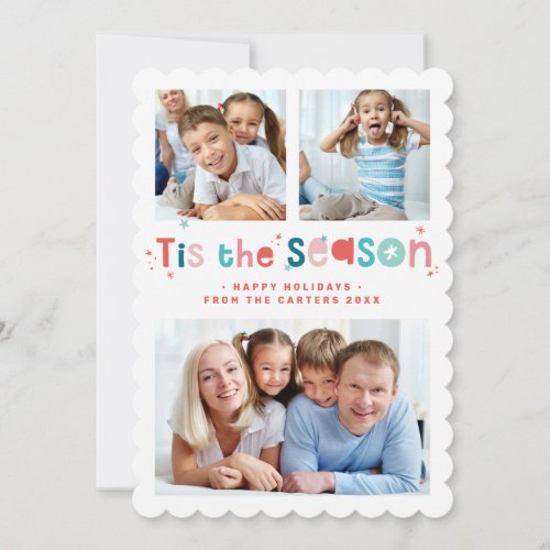 MULTI FAMILY PHOTO christmas tis the season quote Announcement