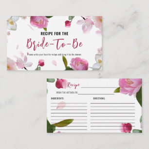 Multi Floral Bridal Shower Recipe Enclosure Card