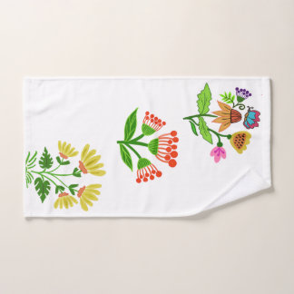 multi floral hand towel