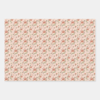 Multi Floral on Pink Wrapping Paper Sheets