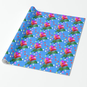 Multi  Flowers Dots :happy Holiday Gift Packing Wrapping Paper by KOOLSHADES at Zazzle