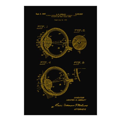 Multi_focal Cataract IOL Lens Patent 1962 Photo Print