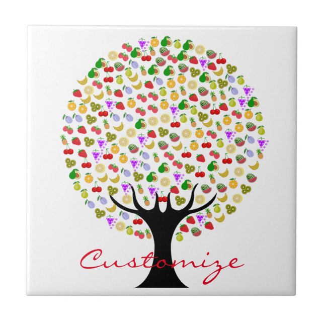 Multi-fruit tree Thunder_Cove Ceramic Tile (Front)