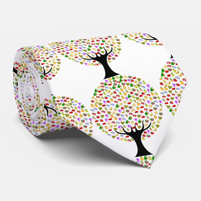 Multi-fruit tree Thunder_Cove Neck Tie (Rolled)