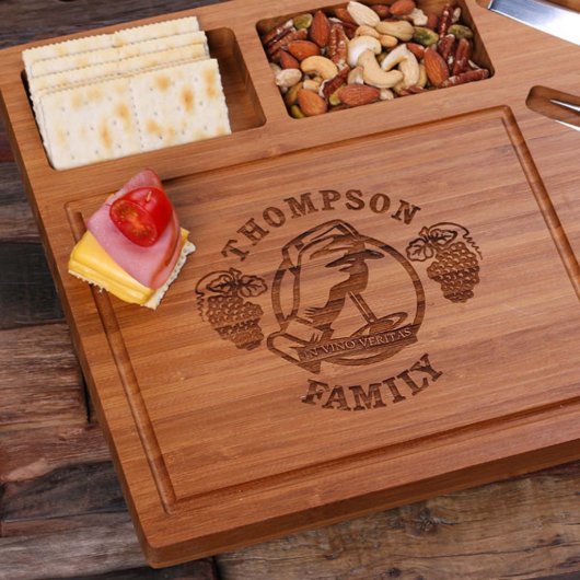 Multi-Functional Engraved Bamboo Serving Tray (Top)