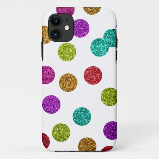 multi glitter dot iPhone case (Back)