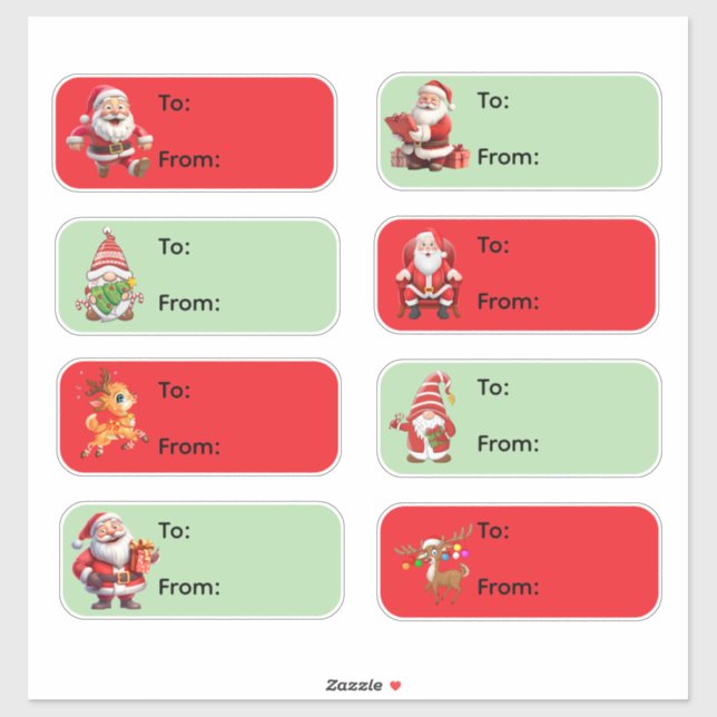 Multi Gnome Santa  Sticker (Sheet)