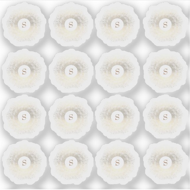 Multi Gold Sparkle Monogram Sticker (Front)