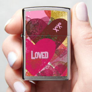 Multi heart Abstract Design XOXO Zippo Lighter