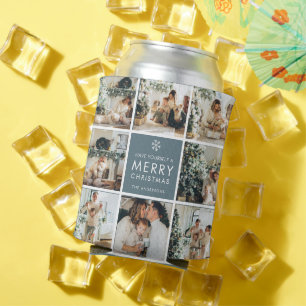 Multi Holiday Photos   Merry Christmas   Gift Can Cooler