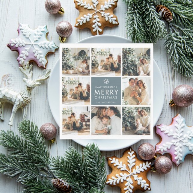 Multi Holiday Photos | Merry Christmas | Gift Napkins (Creator Uploaded)