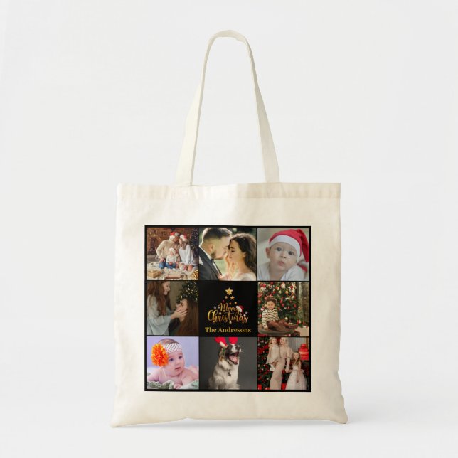 Multi Holiday Photos | Merry Christmas | Gift Tote (Front)