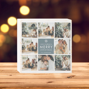 Multi Holiday Photos Merry Christmas Gift Wooden Box Sign