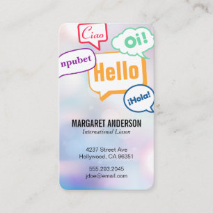 Multi Language Communications International Business Card